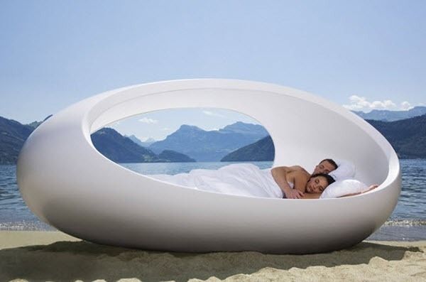 designer säng lomme äggformad avslappning