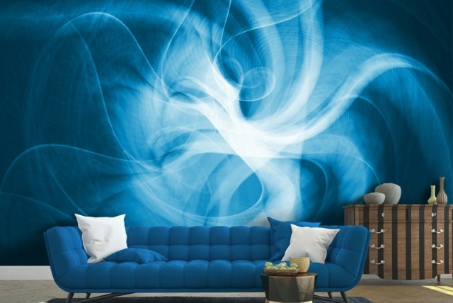 soffa byrå i blå design trä soffbord lågt