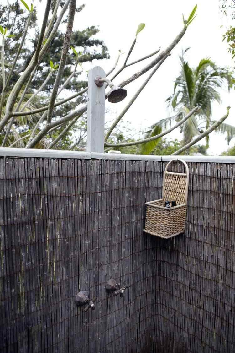 Sekretess skärm-trädgård-staket-bambu matta-utomhus dusch