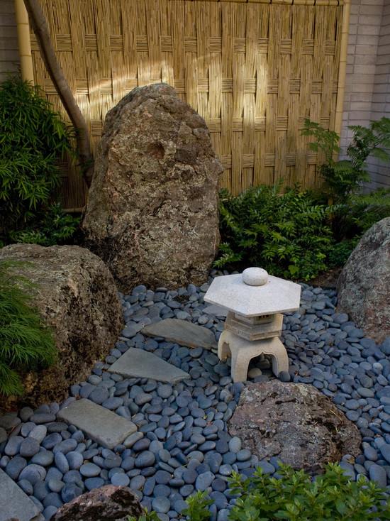 Wattle rock garden Japansk stil trädgårdsstig beläggningsstenar