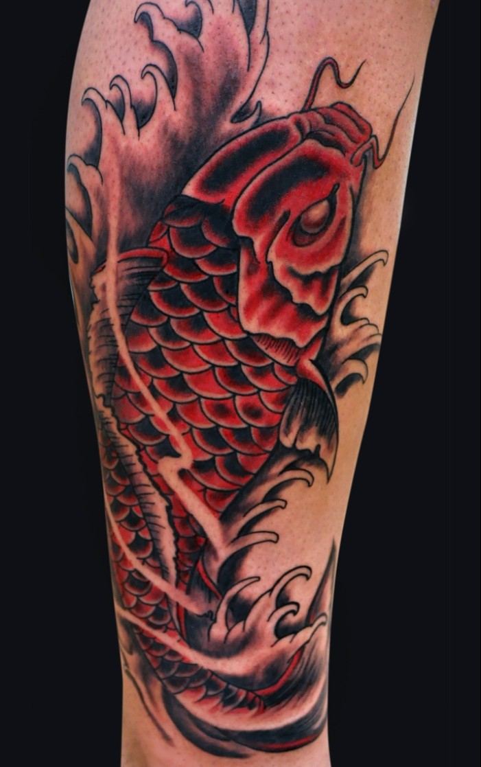 röd-koi-fisk-tatuering-design-motiv-mall-mening