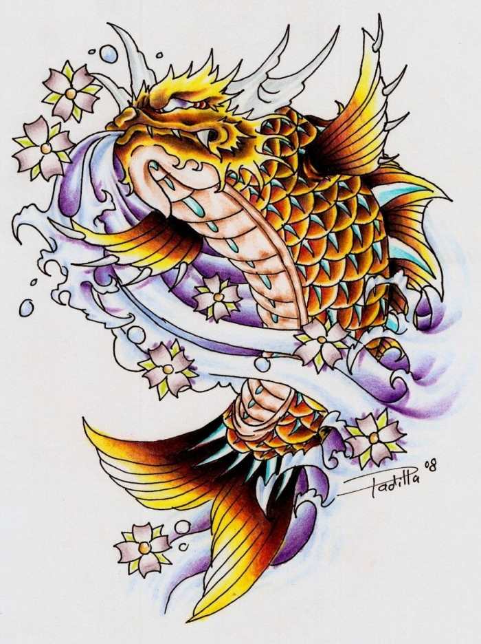 koi tattoo dragon gold maskulin tattoo tattoo motiv mall