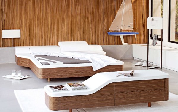 marina sovrum trämöbler byrå sängbord