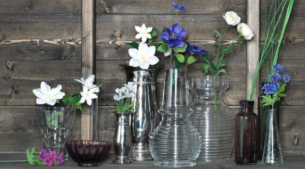 blommor dekoration idéer vaser i olika storlekar