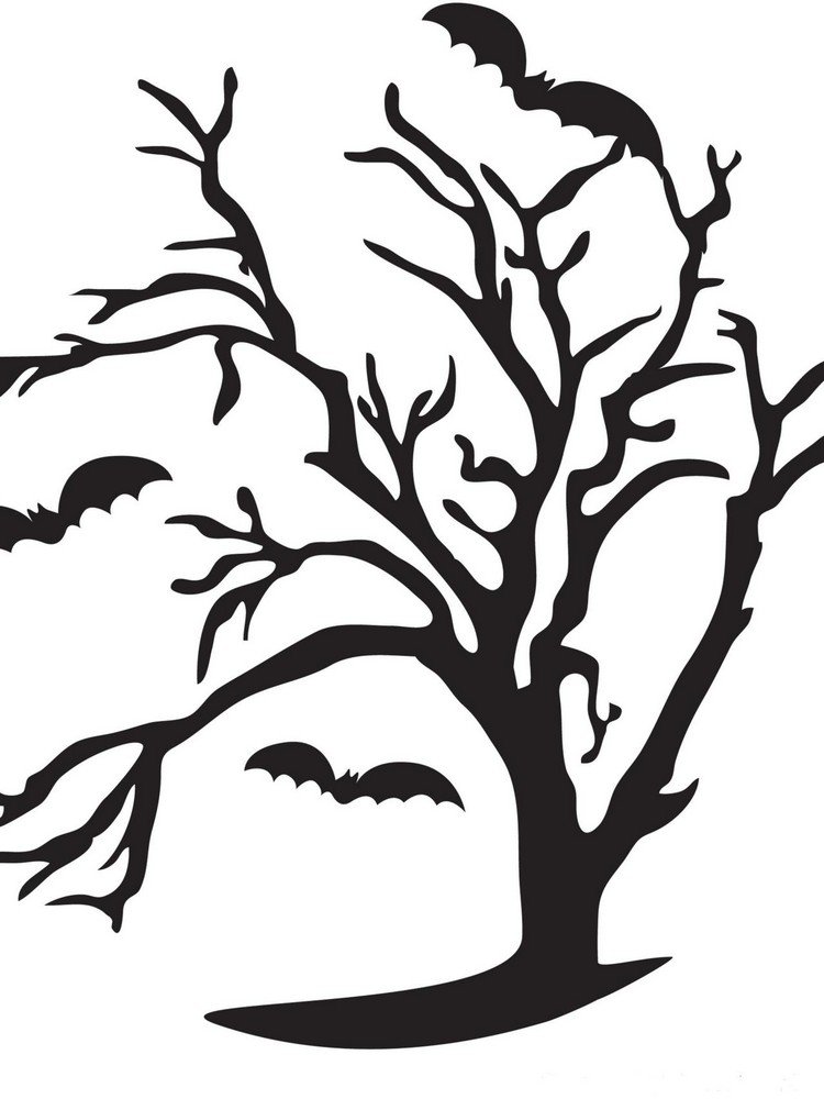 halloween-kantsten-carving-mallar-spottande-träd-fladdermus