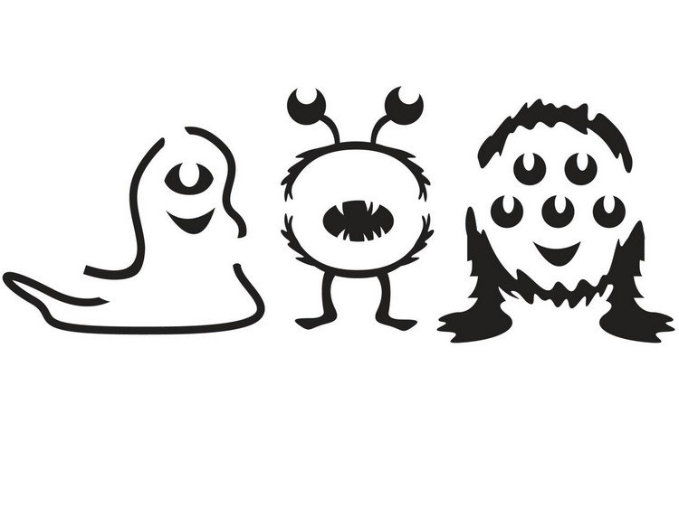halloween-kurbis-carving-mallar-små-monster-utomjordingar