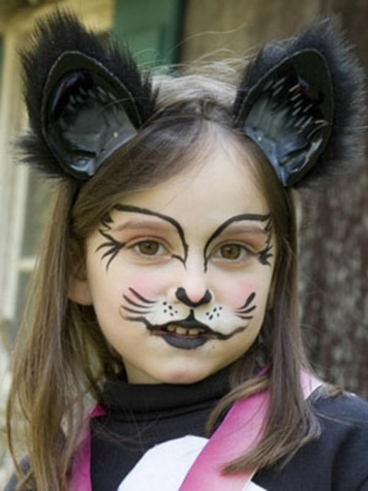 barn halloween makeup idéer katt