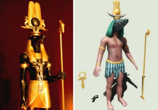 Sobek krokodilguden-egyptisk mithologi-Halloween-kostymer läskig fest