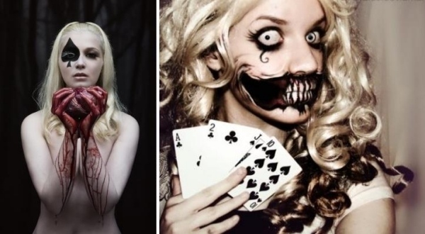 Spaddrottning Makeup-idéer för smink-Halloween-läskiga festmakeup-idéer