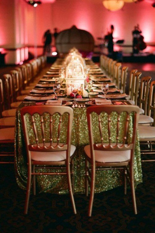 bordsdekoration-bröllop-höst-bordsduk-glittrande-lysande-fågelburar