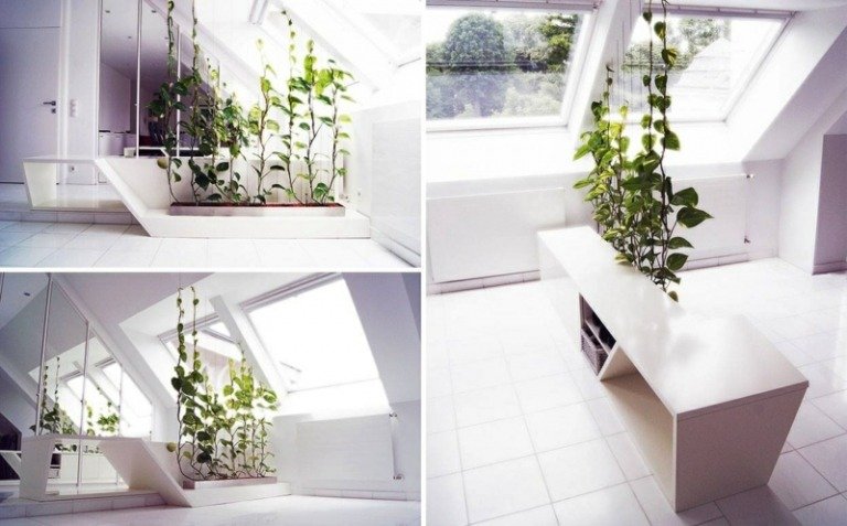 inomhus växtdekoration skåp inbyggd blomkruka badrum klättringsanläggning