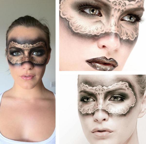 Makeup-tips Mardi Gras mask draw delicate