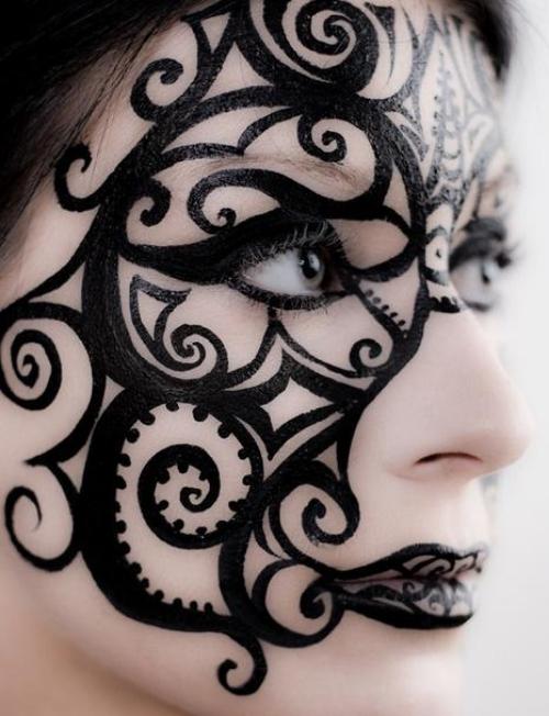 Makeup-tips Carnival black outlines mask