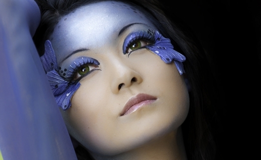 Makeup tips Mardi Gras fjäril lila vinge