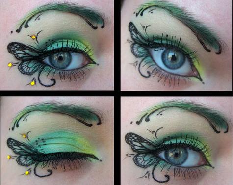 Sminkstips Mardi Gras grön fjäril