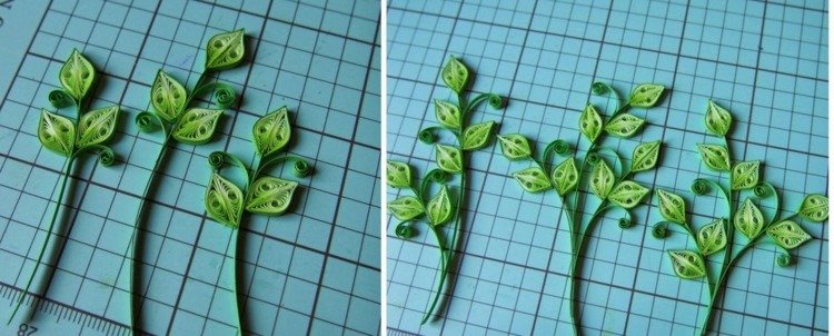 hantverk idéer papper lämnar blomma stjälkar instruktioner enkel grund