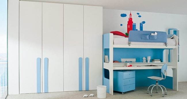 Clever Loft Bed Girls Room-Boys Room Solutions-Homes Italian Furniture