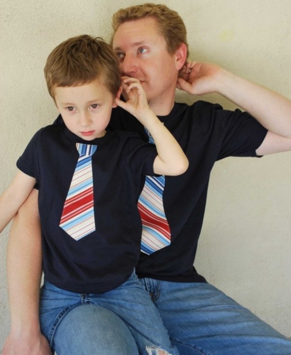 pappa-barn-svarta-t-shirts-med-applikations-slips