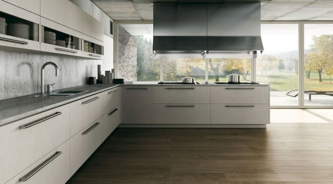Design av faner fram hörn kök lägenhet koncept Prima-AV Fabio-Casiraghi-marmor finish