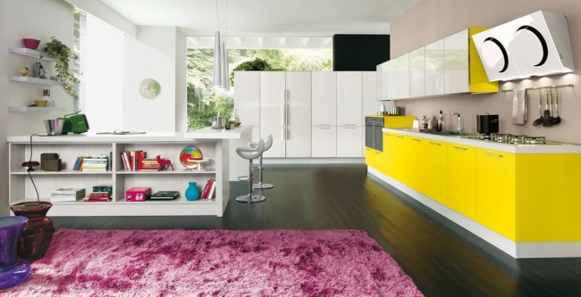 Zecchinon gul köksinredning-möbler Lolita-serien modern matta rosa