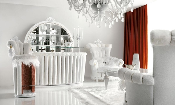 Lyx-vardagsrum-interiör-idéer-kunglig stil-vit