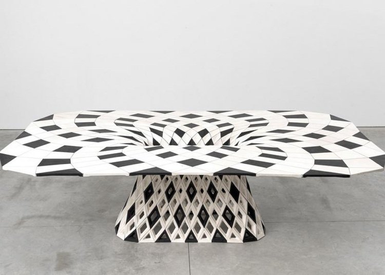 3D-utskrift -möbler-design-bord-svart-vitt