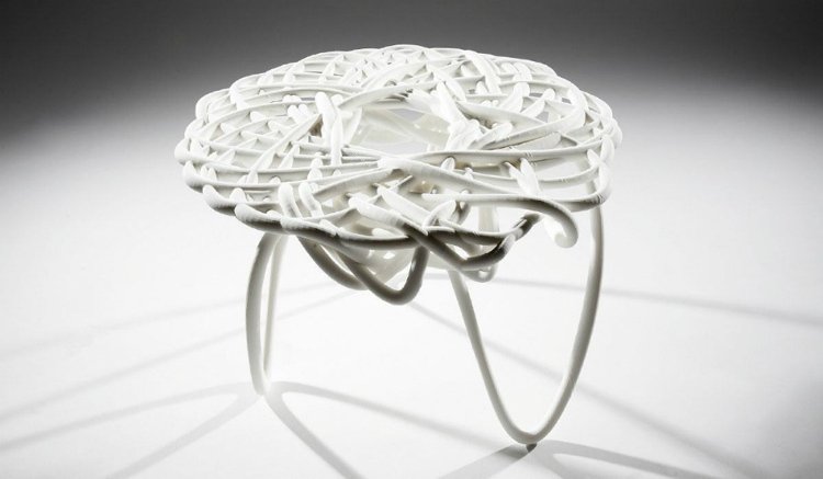 3D -utskrift möbler design bord struktur mesh