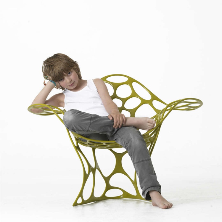3D -utskrift möbler design fåtölj struktur vågform
