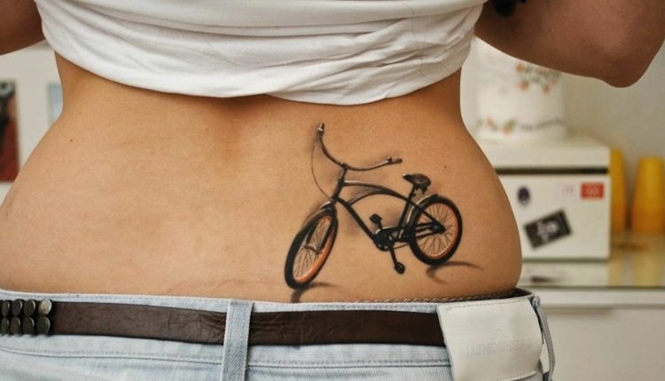 3d-tatuering-tillbaka-design-cykel-svart-röd-kvinnor