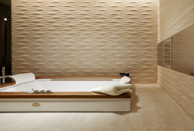 3D-vägg-design-sten-badrum-interiör-vågor-medelhavs-beige-badkar