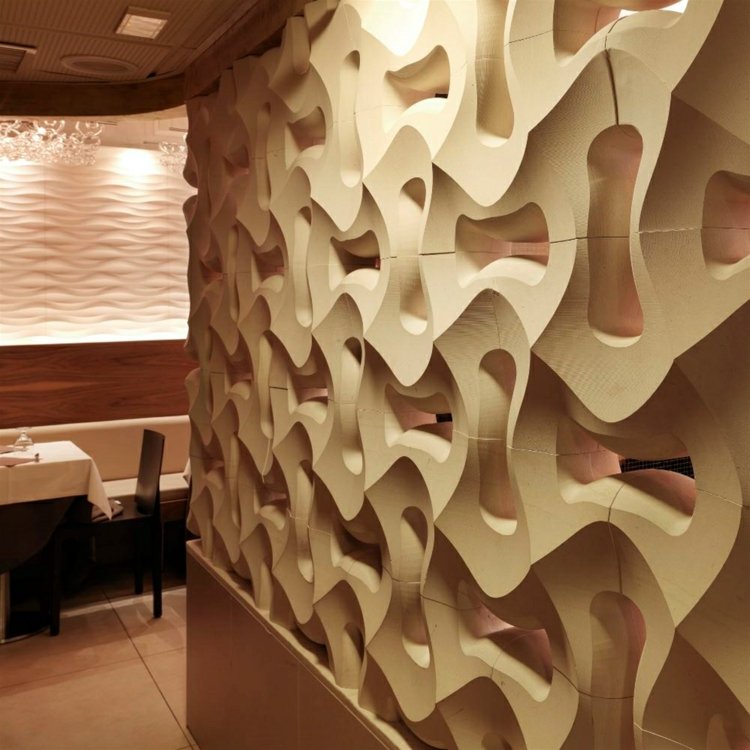 3D-vägg-design-sten-restaurang-mönster-rumsavskiljning-beige