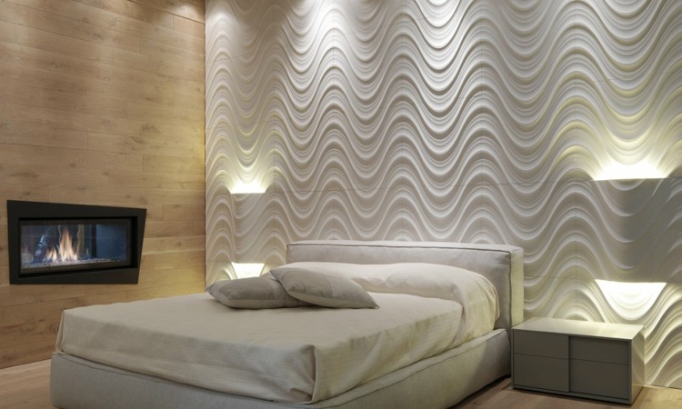 3D-vägg-design-sten-sovrum-ljus-effekter-sten-look-textur