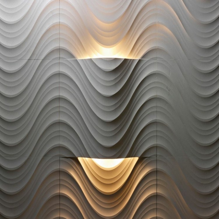 3D-vägg-design-sten-sovrum-vit-ljus-inbyggd nattlampa