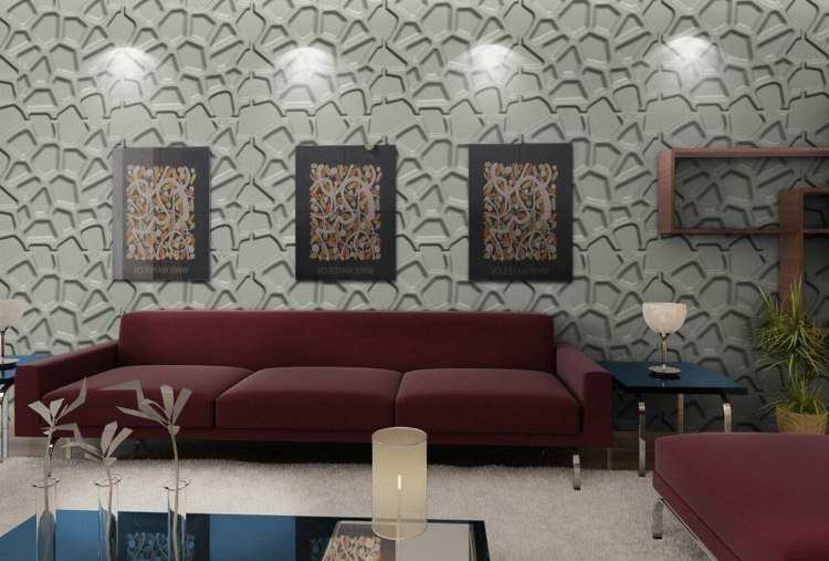 ruched-mönster-vägg-design-vardagsrum
