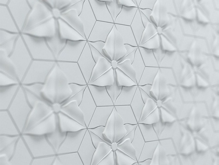 3D-väggpaneler-kakel-fibercement-blommotiv-FLORENTIN-KAZA-Betong