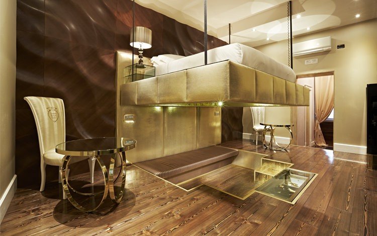 3d väggpaneler väggbeklädnad lyxigt guldglamour hotellrum
