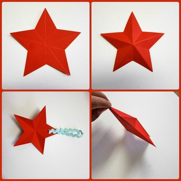 julstjärna-tinker-idéer-röd-konstruktion-papper
