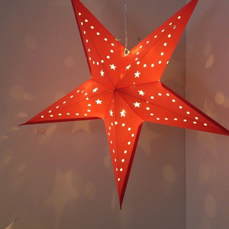 3d-jul-stjärnor-tinker-rött-papper-glödande-fairy lampor