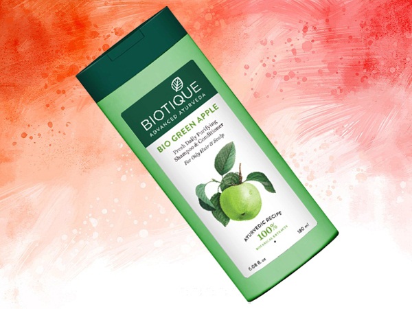 Biotique Bio Green Apple Fresh päivittäinen puhdistava shampoo ja hoitoaine