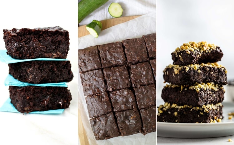 Zucchini Brownies Recept - Veganskt, utan socker eller med fullkornsmjöl