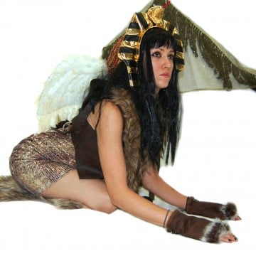Halloween kostym kvinna sphinx egyptisk mytologi