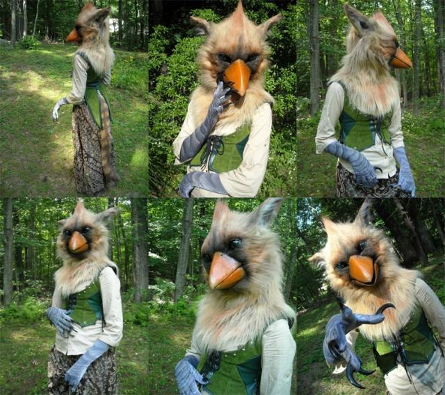 Griffin Halloween kostym kvinna kittiara fågelhuvud