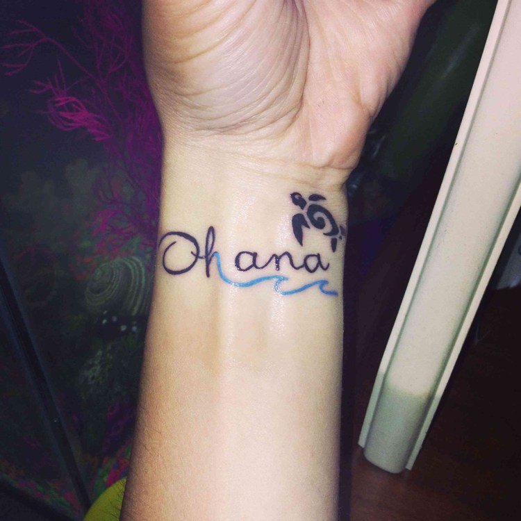 ohana tatuering sköldpadda våg