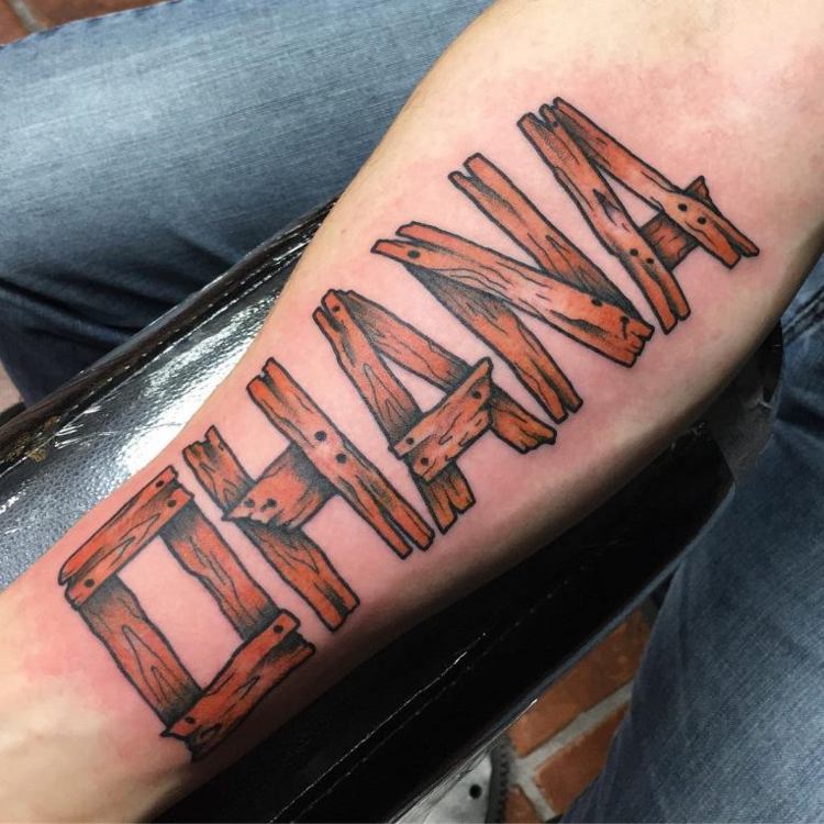 ohana tattoo wood font men motiv underarm