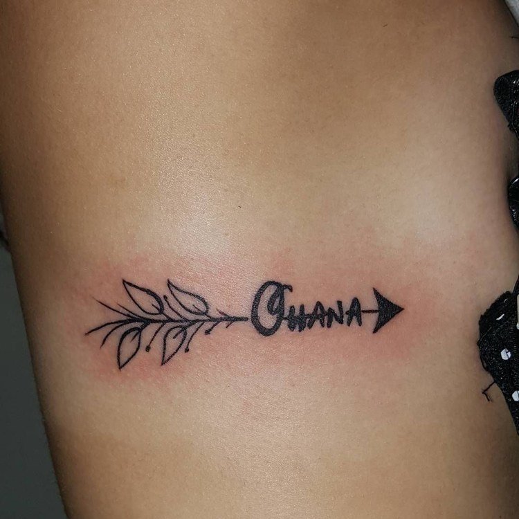 ohana tatuering pil trädgren