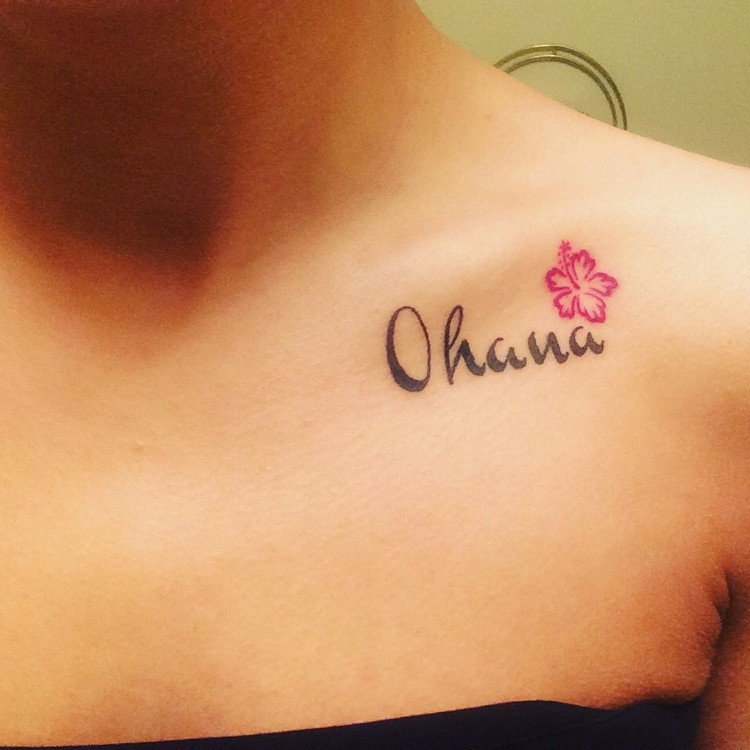 ohana tattoo marshmallow flower shoulder