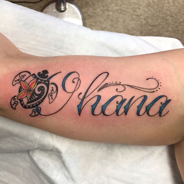 ohana tattoo hawaii turtle font