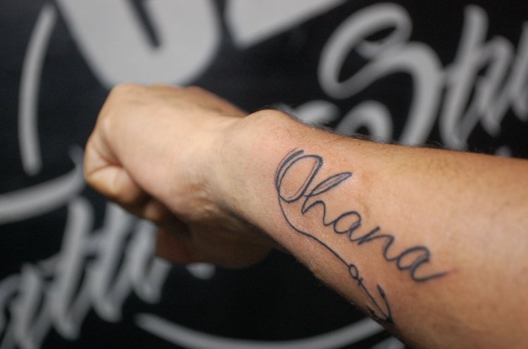 ohana tatuering ankare familj man idéer