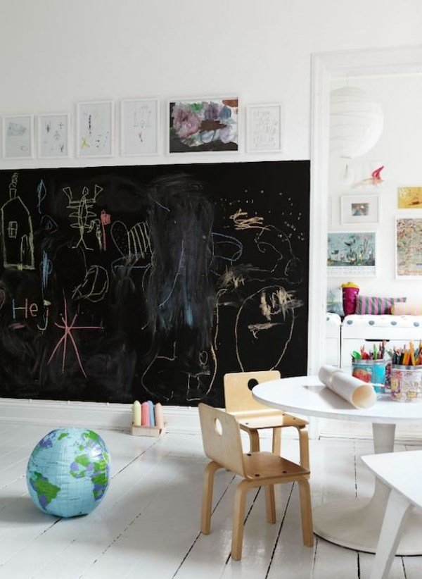 svart tavla-för-barn-rum-inredning-idéer-kreativa