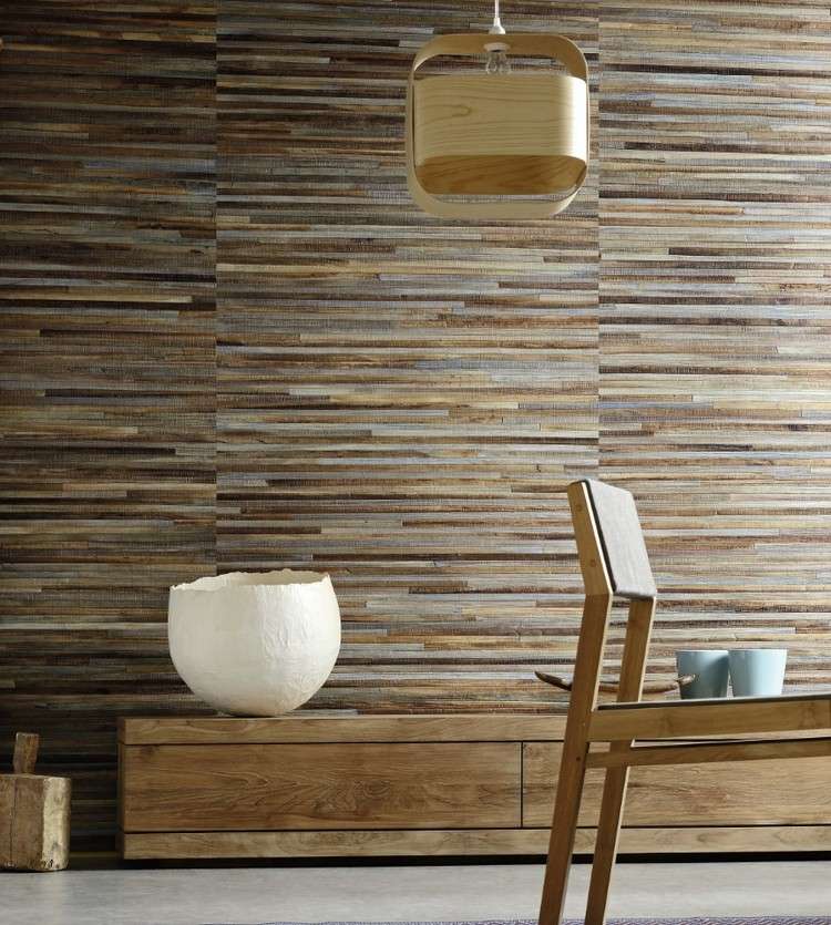 Vägg-färg-vägg-design-idéer-2014-tapeter-trä-optik